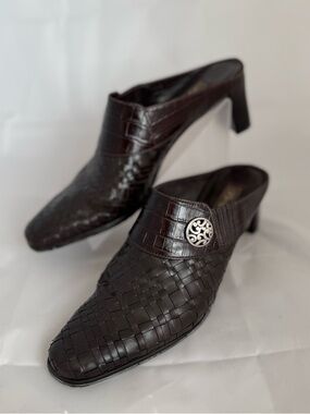 Brighton “Tryst” Woven Leather Mules | Size 8.5N